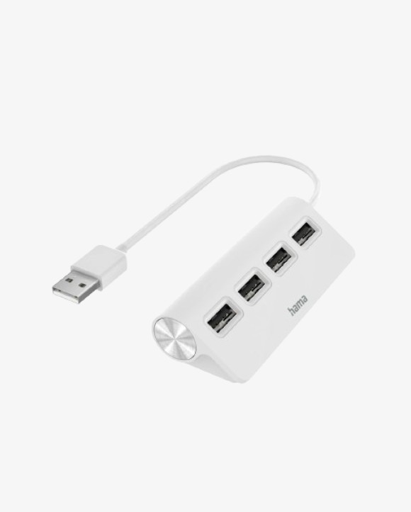 Փոխարկիչ Hama USB Hub,4 Ports,USB2.0,480Mbit/s,Wht